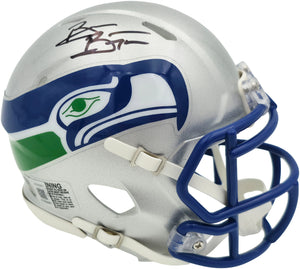 Brian Bosworth Autographed Seahawks Silver 1983-2001 Throwback Mini Helmet | BAS Witness