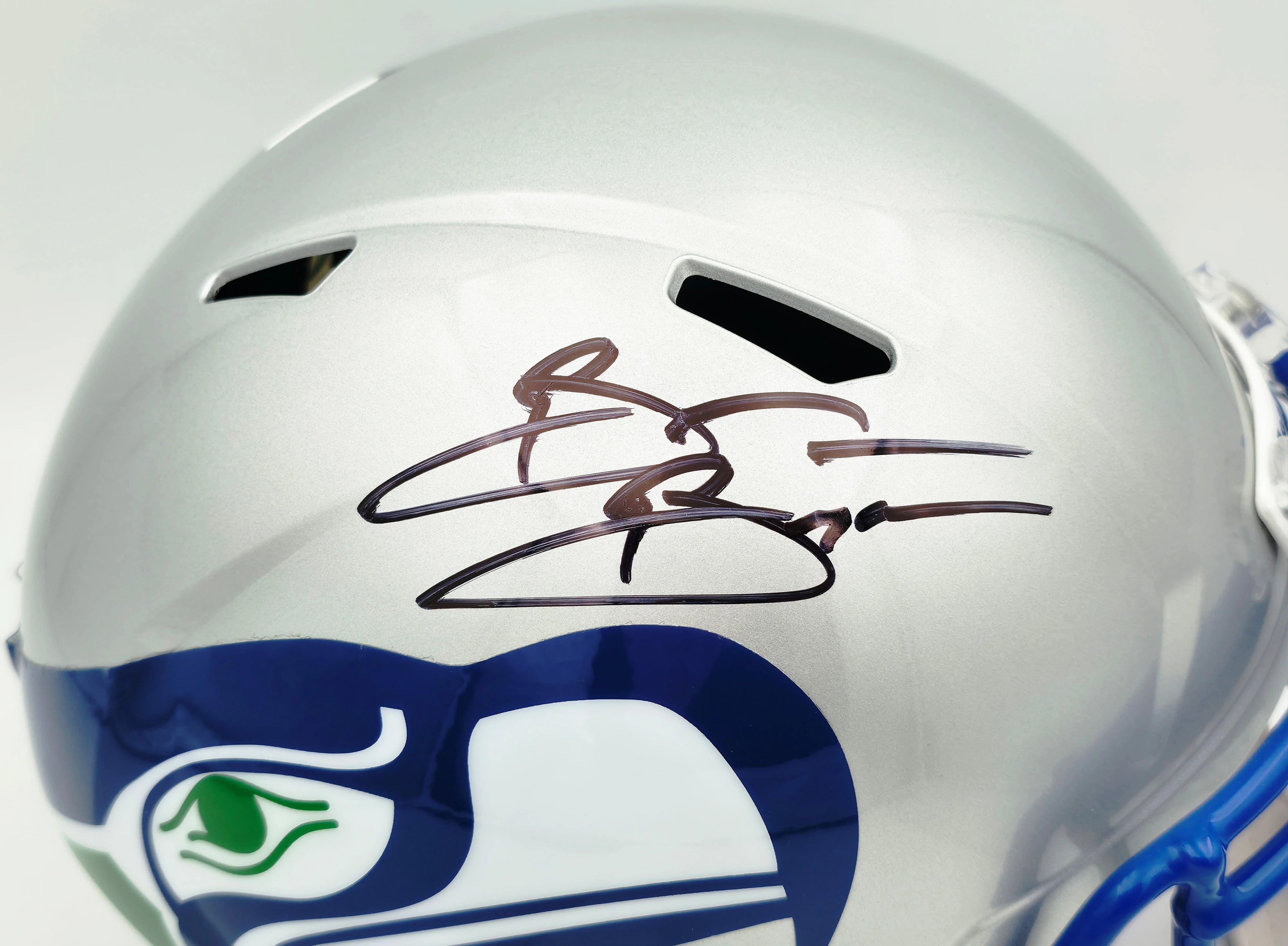 Brian Bosworth Autographed Seattle Seahawks Silver 1983-2001 Throwback Helmet | BAS Witness