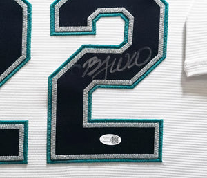 Bryan Woo Autographed Seattle Mariners Framed White Nike Jersey | JSA Witness