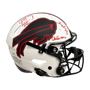 Jim Kelly, Andre Reed & Thurman Thomas Autographed Bills Lunar Eclipse Flex Helmet | JSA