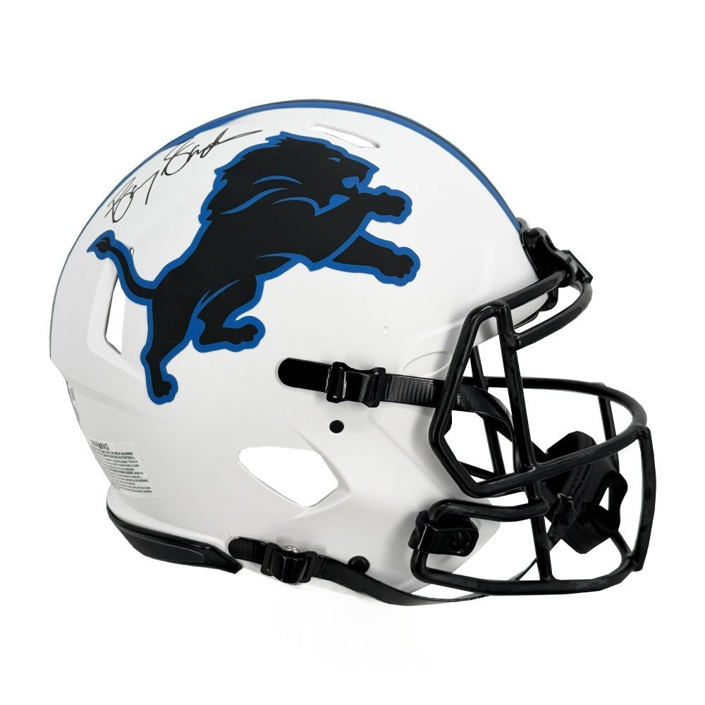 Barry Sanders Autographed Detroit Lions Lunar Eclipse Authentic Full Size Helmet JSA Authenticated