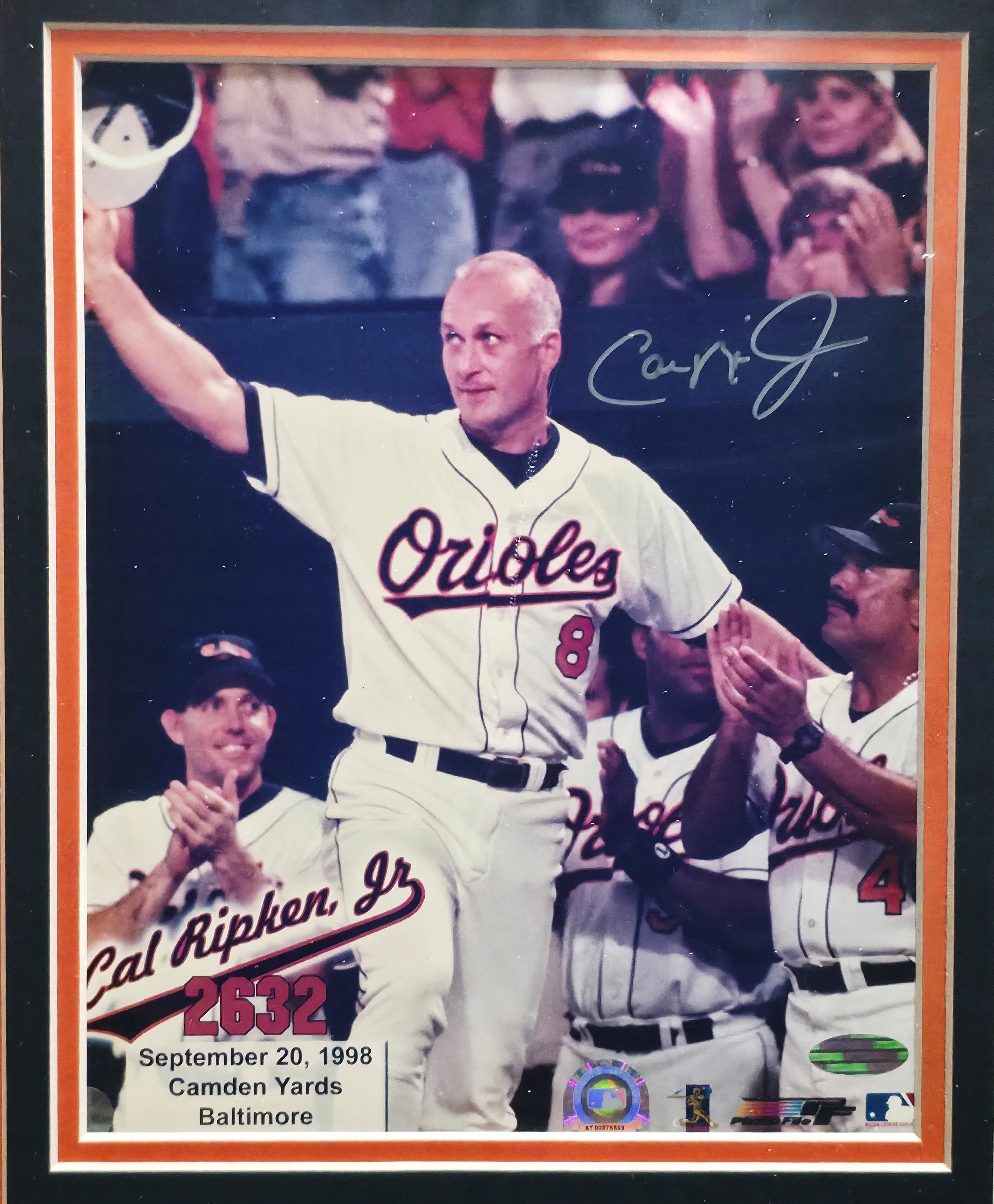 Cal Ripken Jr. Autographed Framed 8x10 Photo Baltimore Orioles | Steiner Hologram & COA