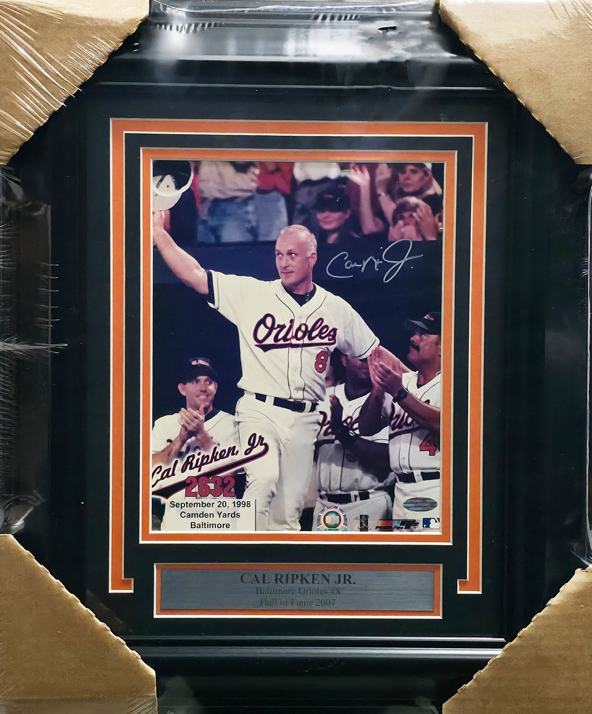 Cal Ripken Jr. Autographed Framed 8x10 Photo Baltimore Orioles | Steiner Hologram & COA