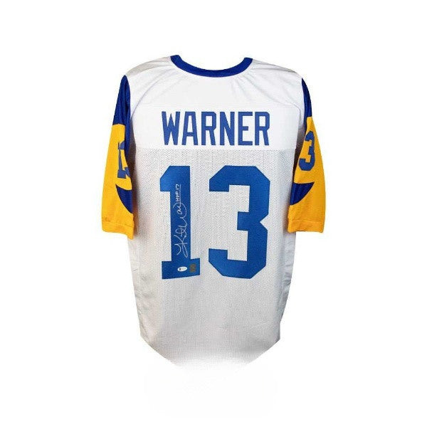 Kurt Warner HOF ’17 Autographed St. Louis Rams White Jersey – Beckett BAS