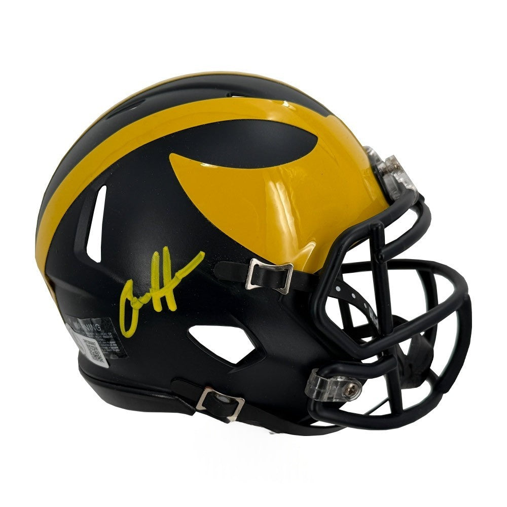 Aidan Hutchinson Signed Michigan Wolverines Speed Mini Helmet BAS Authenticated