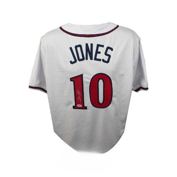 Chipper Jones Autographed Atlanta Braves Custom White Baseball Jersey – PSA/DNA COA Certified