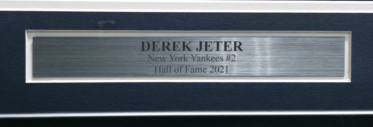 Derek Jeter Autographed Framed Yankees White Nike 2020 HOF Patch Jersey | Fanatics #GL68115672