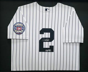 Derek Jeter Autographed Framed Yankees White Nike 2020 HOF Patch Jersey | Fanatics #GL68115672