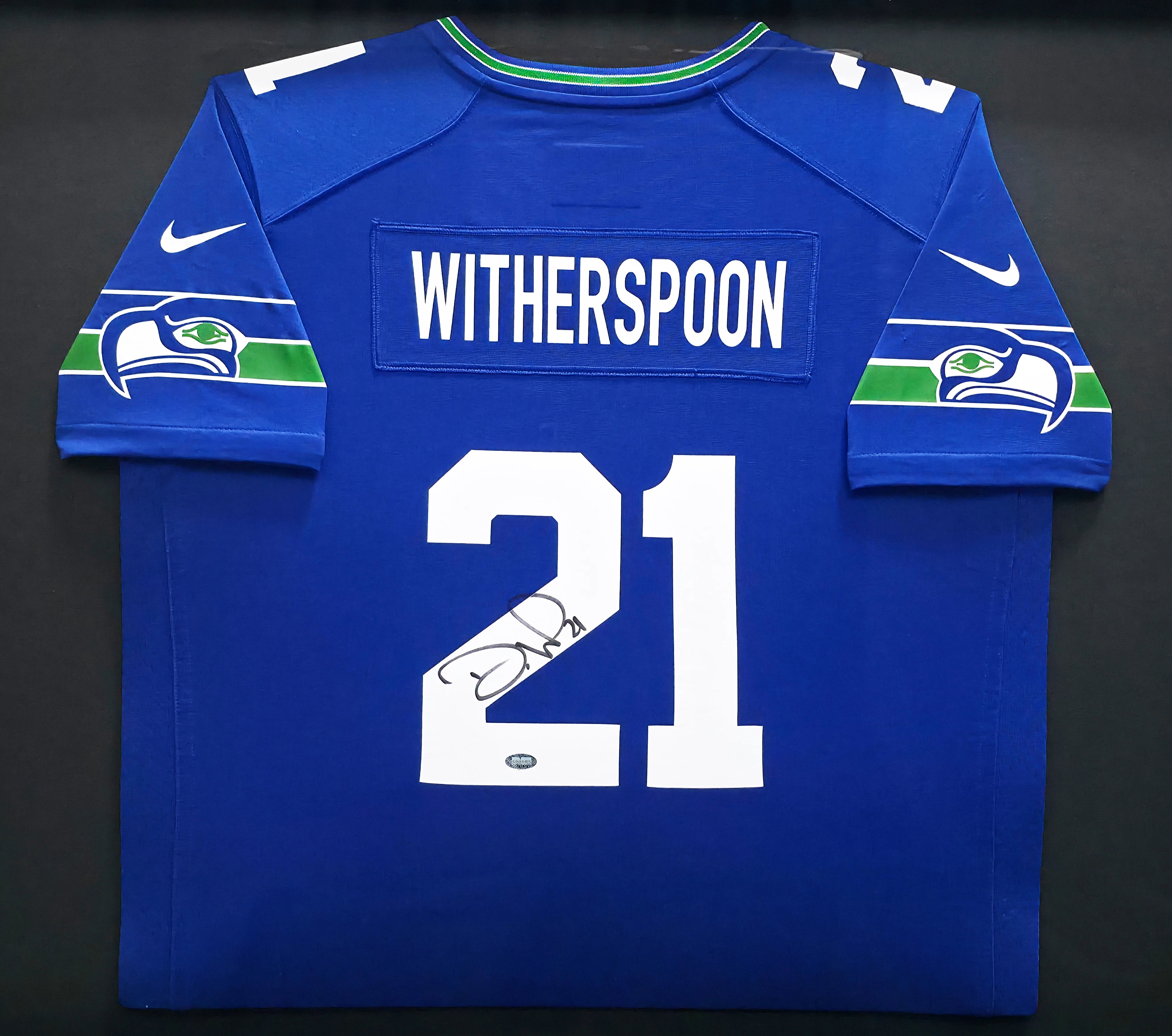 Devon Witherspoon Autographed Seattle Seahawks Framed Blue Nike Jersey | MCS Holo