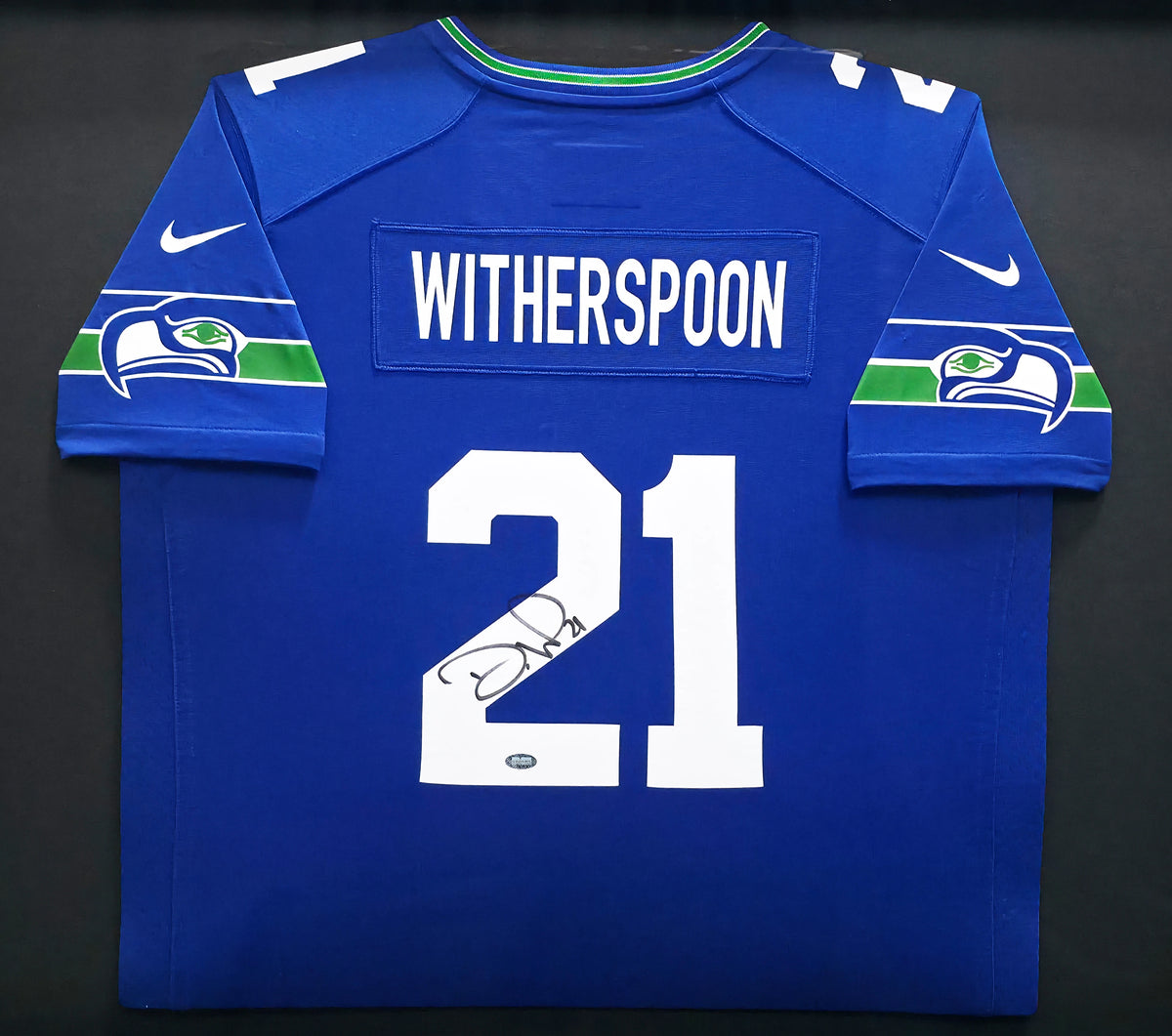 Devon Witherspoon Autographed Seattle Seahawks Framed Blue Nike Jersey | MCS Holo