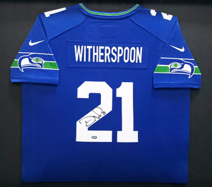 Devon Witherspoon Autographed Seattle Seahawks Framed Blue Nike Jersey | MCS Holo