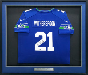 Devon Witherspoon Autographed Seattle Seahawks Framed Blue Nike Jersey | MCS Holo
