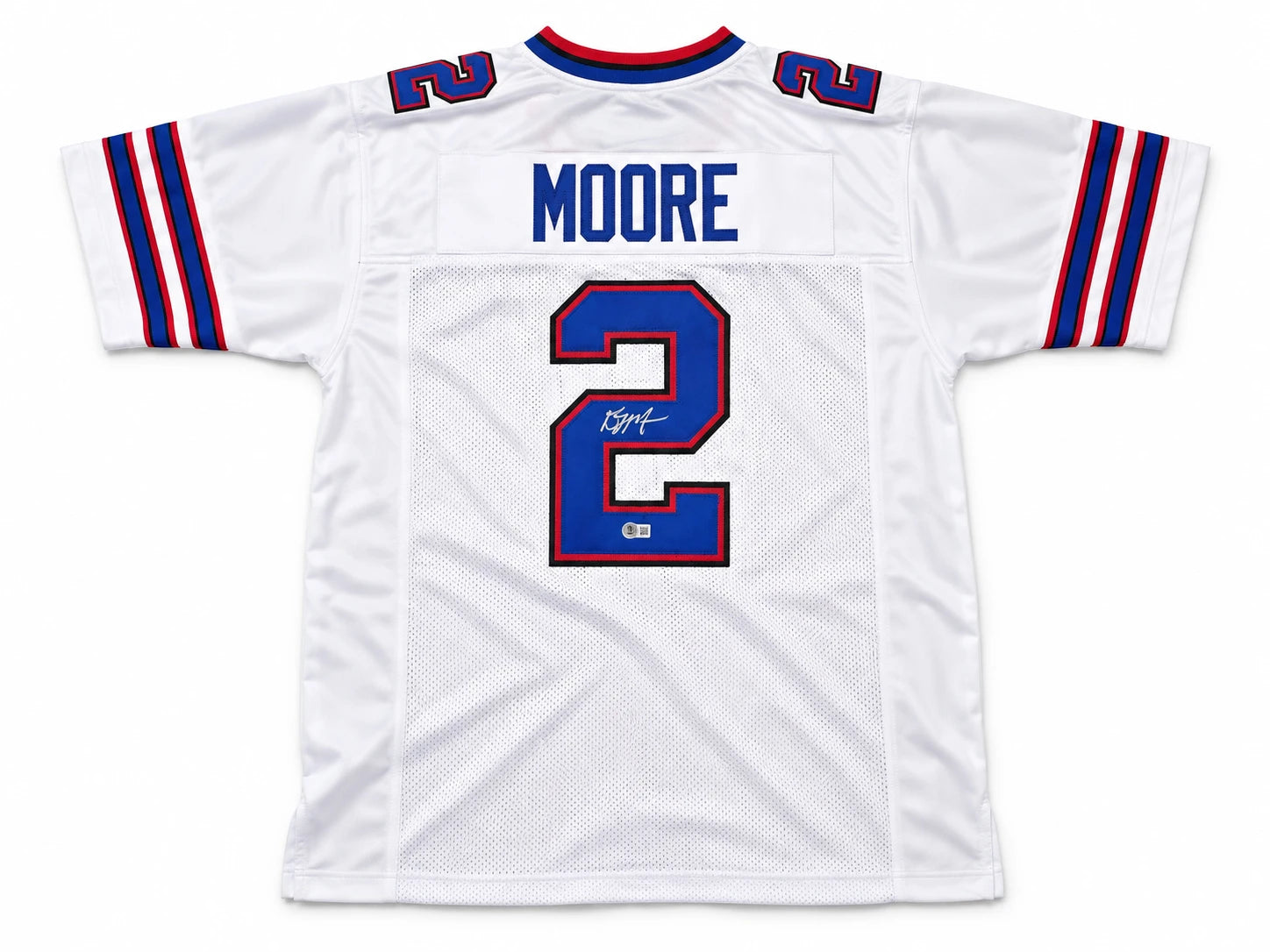 DJ Moore Autographed Buffalo Bills White Custom Jersey Size XL | Beckett BAS Witness