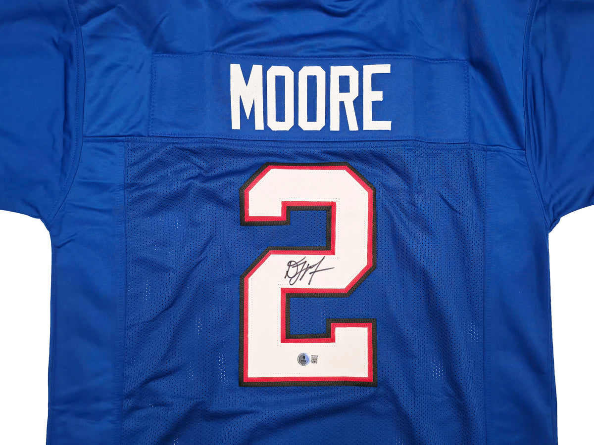 DJ Moore Autographed Buffalo Bills Blue Custom Jersey Size XL | Beckett BAS Witness
