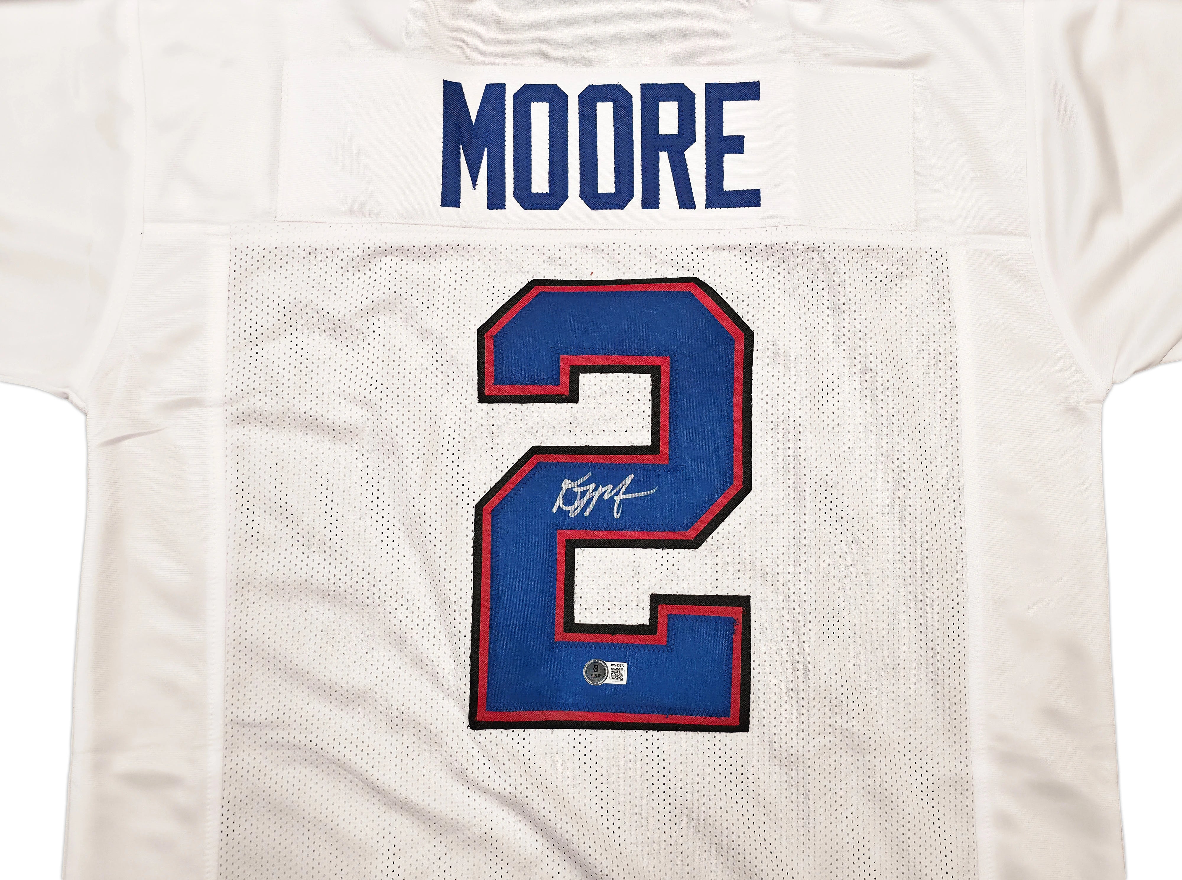 DJ Moore Autographed Buffalo Bills White Custom Jersey Size XL | Beckett BAS Witness