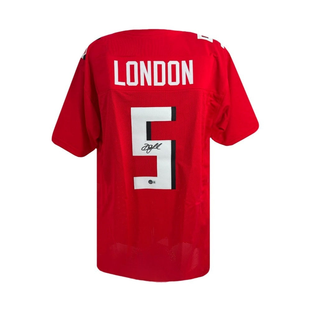 Drake London Autographed Atlanta Falcons Custom Red Jersey | Beckett Authenticated