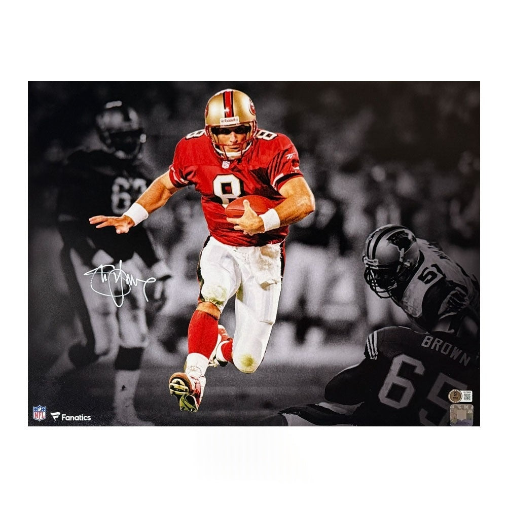 Steve Young Signed 49ers 16x20 Spotlight Football Photo - BAS