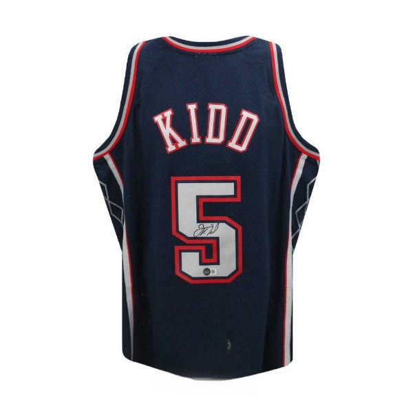 Jason Kidd Autographed New Jersey Nets Navy Mitchell & Ness Basketball Jersey - BAS (L)