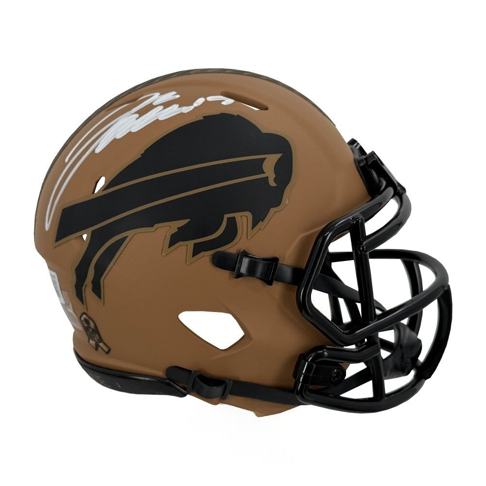 Josh Allen Autographed Bills 2023 Salute to Service Mini Helmet BAS Au