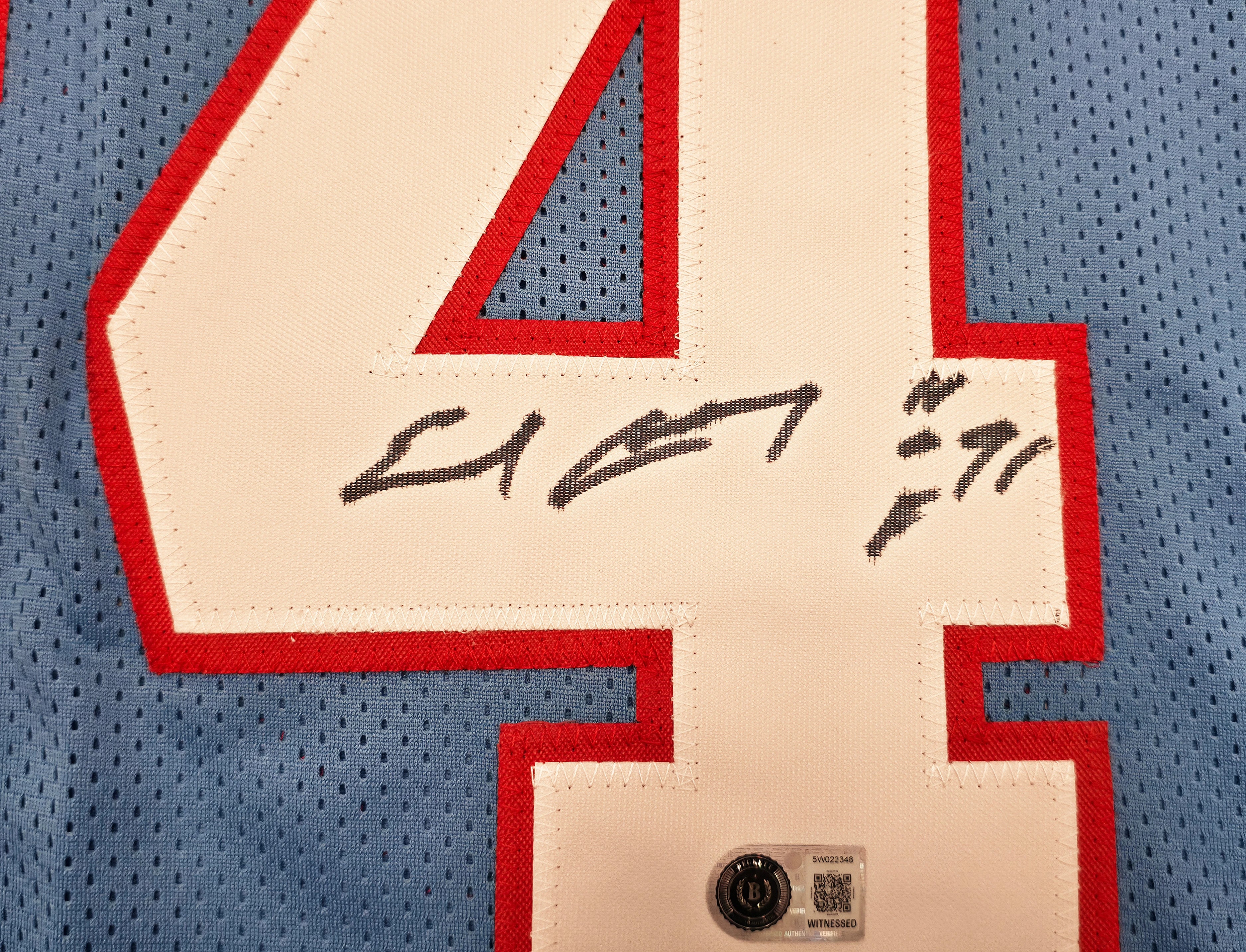Earl Campbell Autographed Houston Oilers Blue Custom Jersey w/ HOF '91 | BAS Witness
