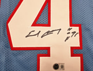 Earl Campbell Autographed Houston Oilers Blue Custom Jersey w/ HOF '91 | BAS Witness
