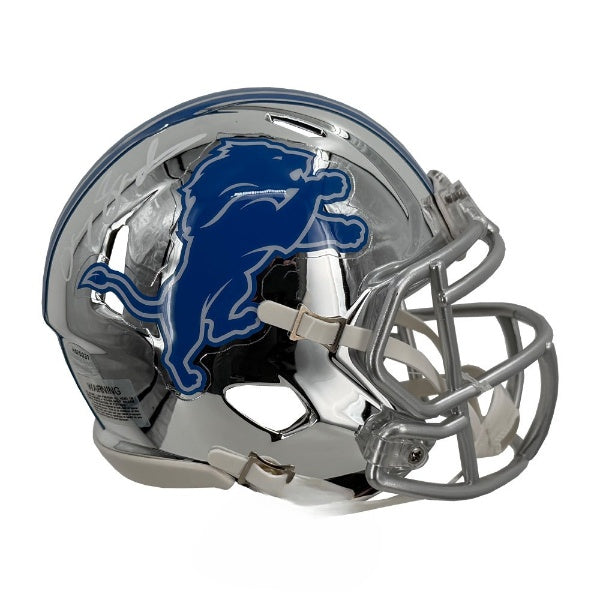 Barry Sanders Autographed Detroit Lions Chrome Mini Football Helmet JSA Authenticated