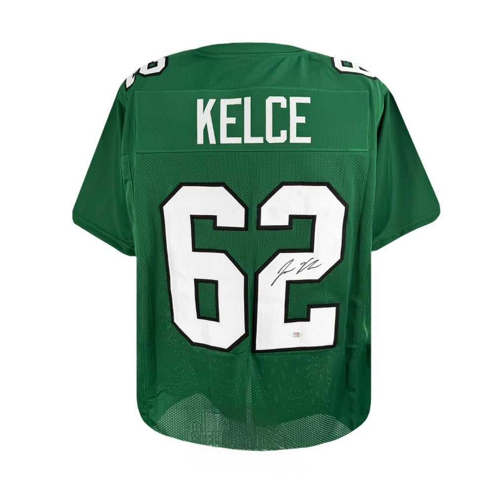 Jason Kelce Signed Eagles Custom Green Football Jersey - PSA/DNA