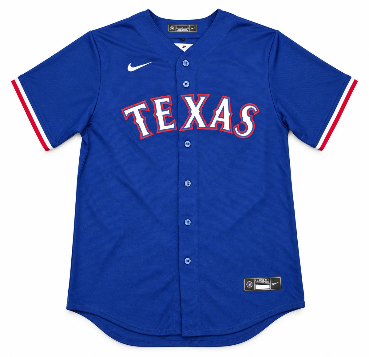 Evan Carter Autographed Texas Rangers Blue Nike Jersey Size XL 23 WS Champs | BAS Witness