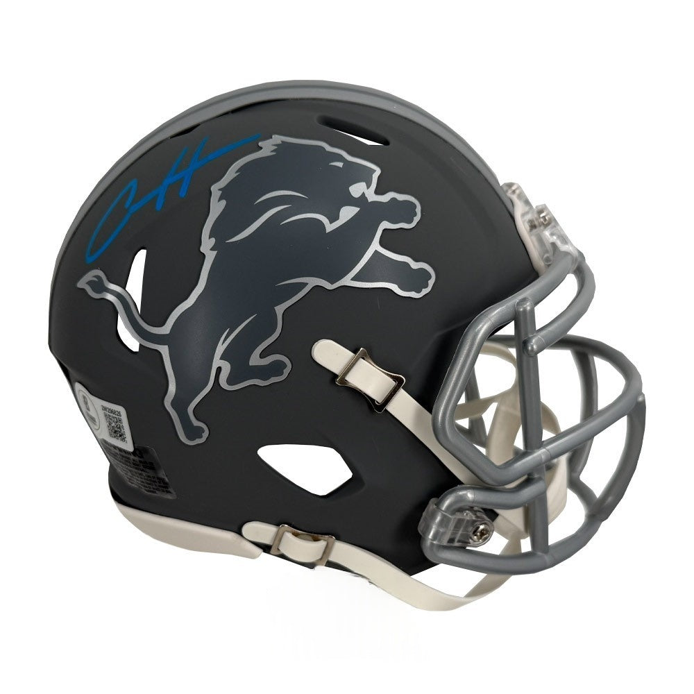 Aidan Hutchinson Autographed Detroit Lions Slate Mini Football Helmet - BAS