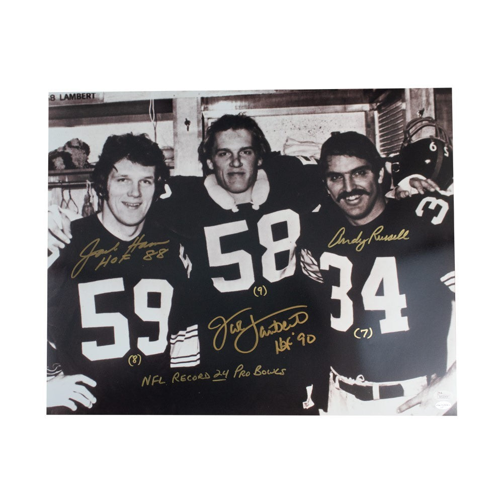 Ham Lambert Russell Signed Steelers 16x20 Photo "24 Pro Bowls" - JSA Witnessed