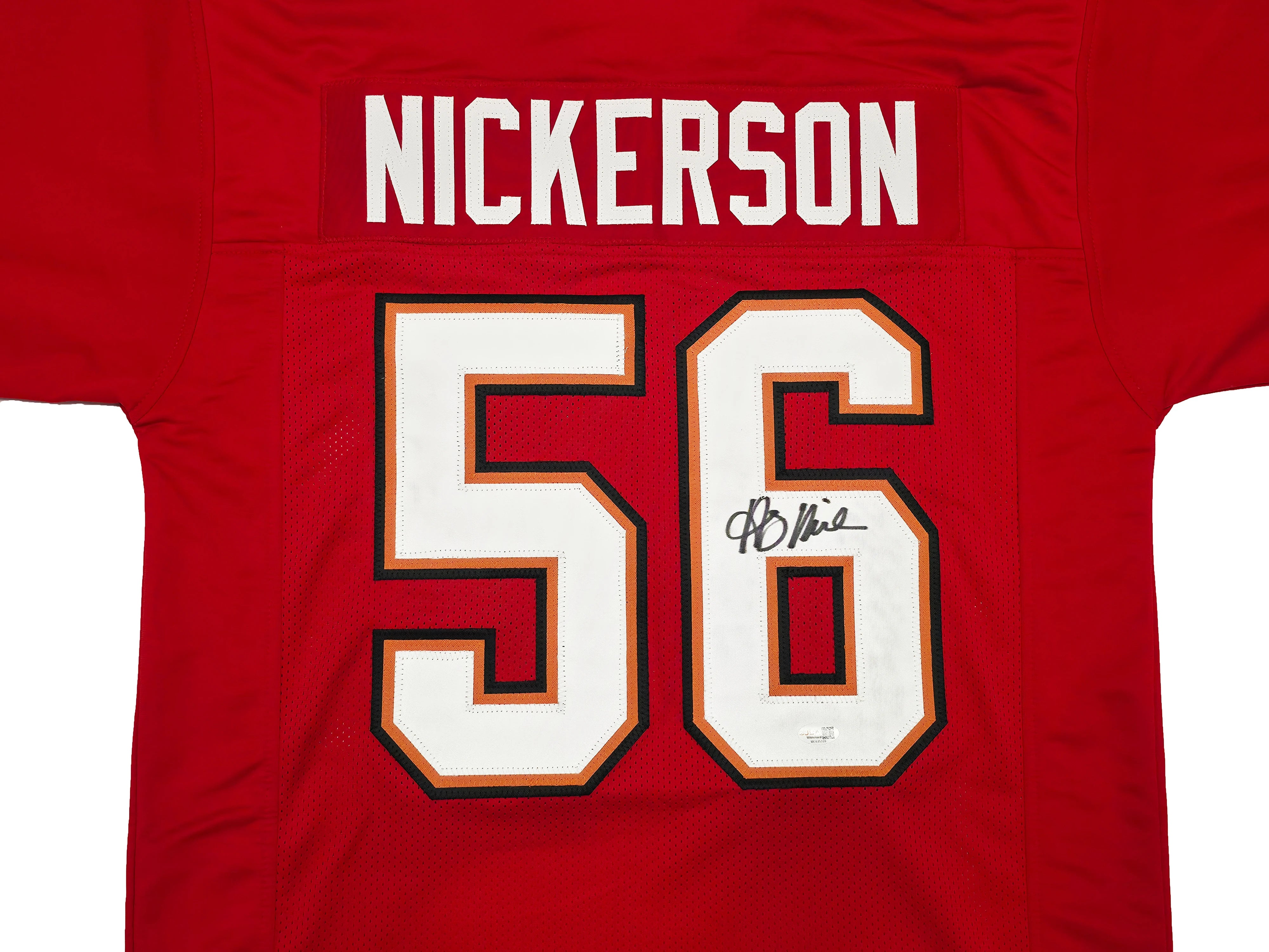 Hardy Nickerson Autographed Tampa Bay Buccaneers Red Custom Jersey Size XL | JSA Witness