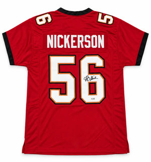 Hardy Nickerson Autographed Tampa Bay Buccaneers Red Custom Jersey Size XL | JSA Witness