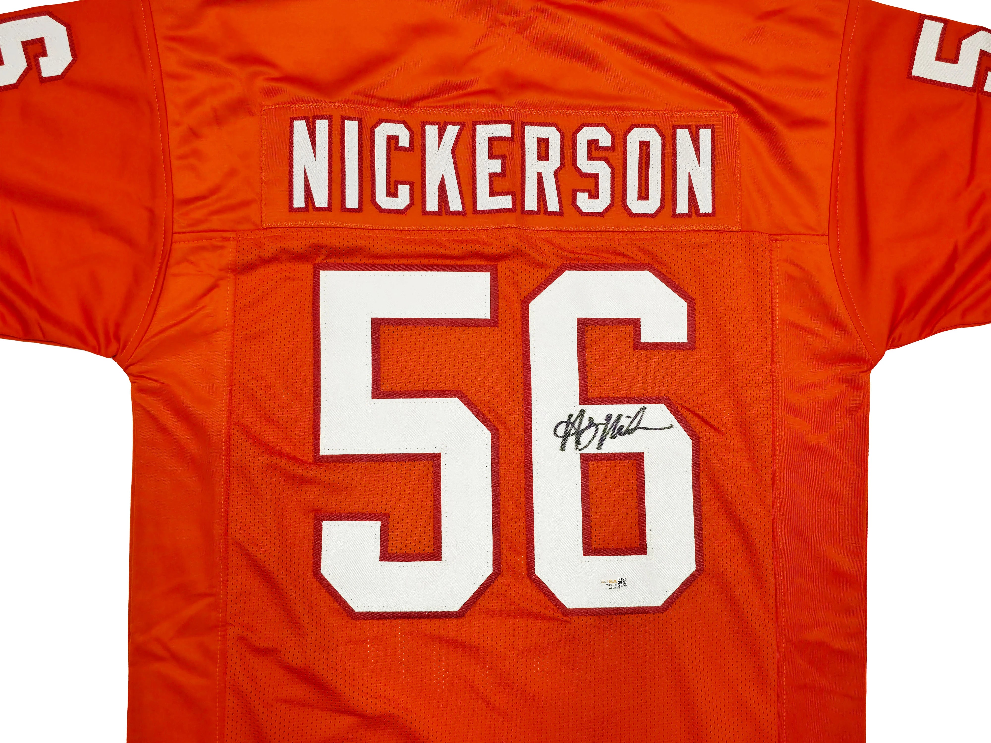 Hardy Nickerson Autographed Tampa Bay Buccaneers Orange Custom Jersey Size XL | JSA Witness