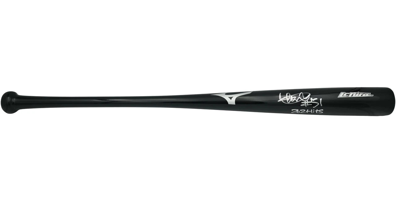 Ichiro Suzuki Autographed Mariners Black Mizuno Bat 262 Hits #51 | IS Holo & BAS