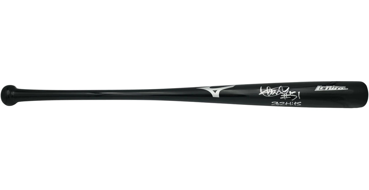 Ichiro Suzuki Autographed Mariners Black Mizuno Bat 262 Hits #51 | IS Holo & BAS