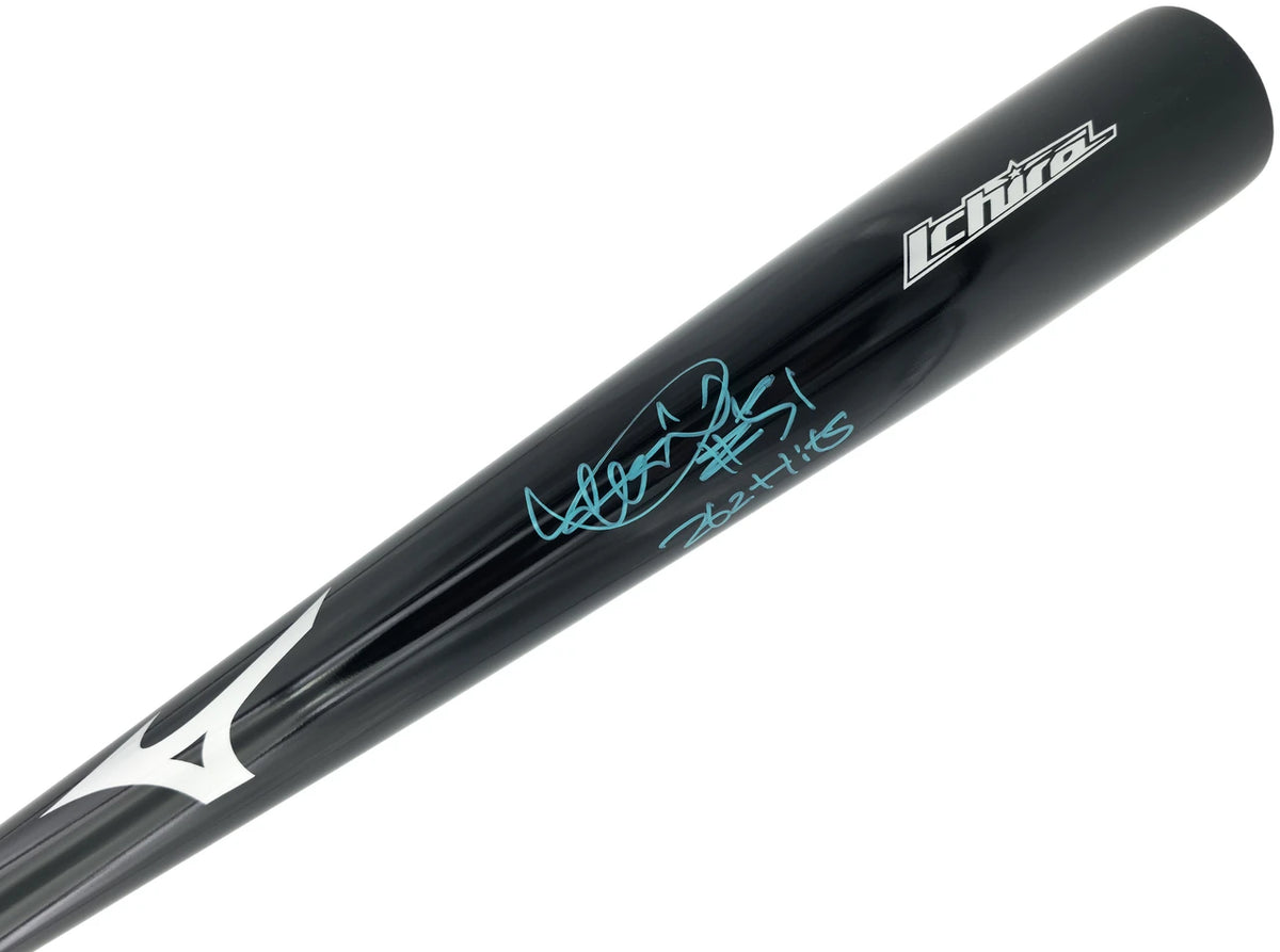 Ichiro Suzuki Autographed Mariners Black Mizuno Bat 262 Hits #51 | IS Holo & BAS