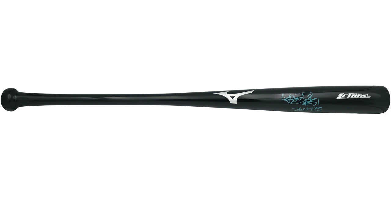 Ichiro Suzuki Autographed Mariners Black Mizuno Bat 262 Hits #51 | IS Holo & BAS