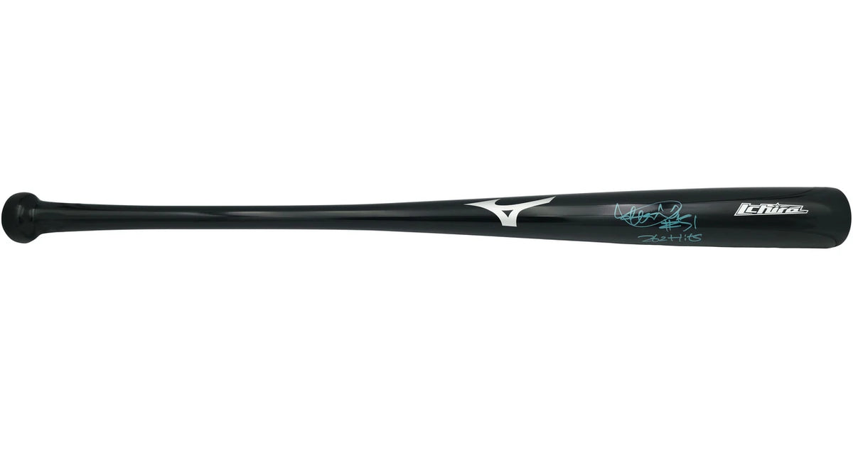 Ichiro Suzuki Autographed Mariners Black Mizuno Bat 262 Hits #51 | IS Holo & BAS