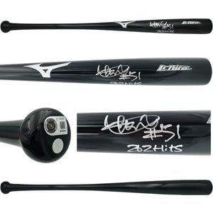 Ichiro Suzuki Autographed Mariners Black Mizuno Bat 262 Hits #51 | IS Holo & BAS