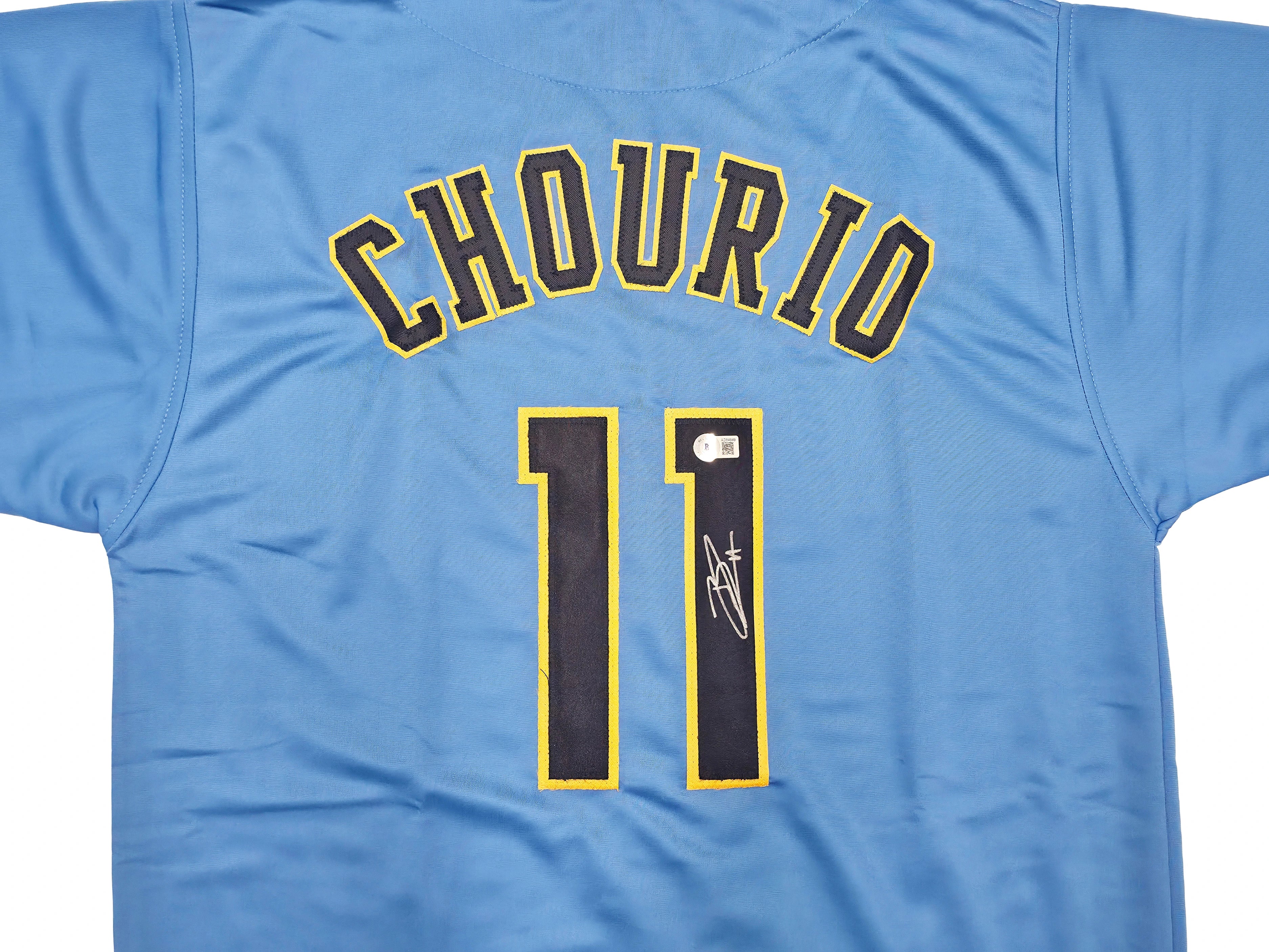 Jackson Chourio Autographed Milwaukee Brewers Powder Blue Custom Jersey | Beckett BAS