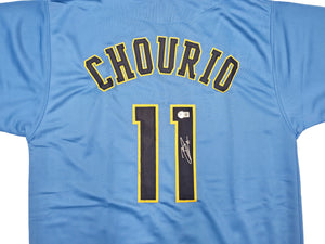 Jackson Chourio Autographed Milwaukee Brewers Powder Blue Custom Jersey | Beckett BAS