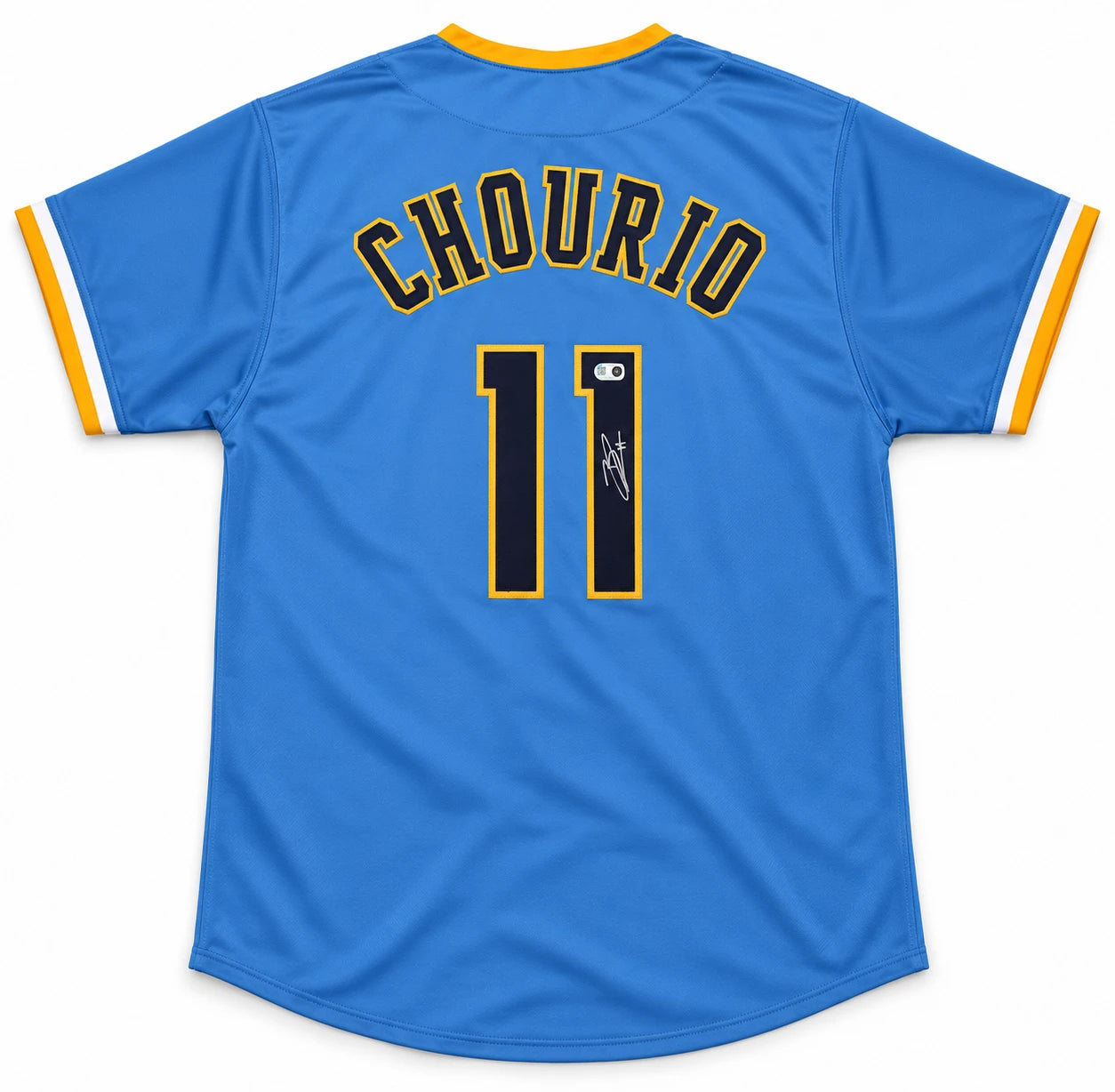 Jackson Chourio Autographed Milwaukee Brewers Powder Blue Custom Jersey | Beckett BAS