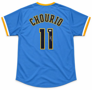 Jackson Chourio Autographed Milwaukee Brewers Powder Blue Custom Jersey | Beckett BAS