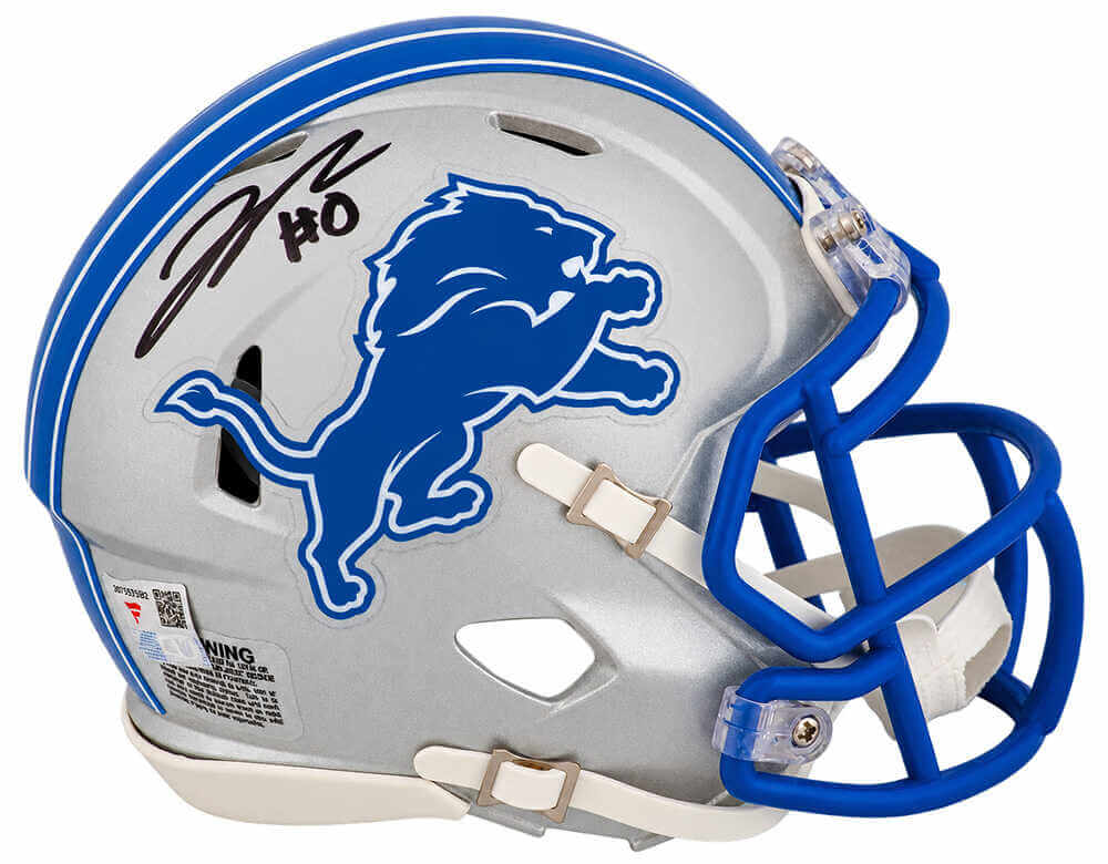 Jahmyr Gibbs Autographed Detroit Lions Riddell Speed Mini Helmet | Fanatics