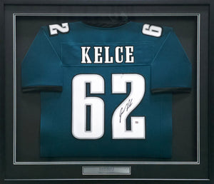 Jason Kelce Autographed Philadelphia Eagles Framed Green Jersey XL | PSA/DNA ITP