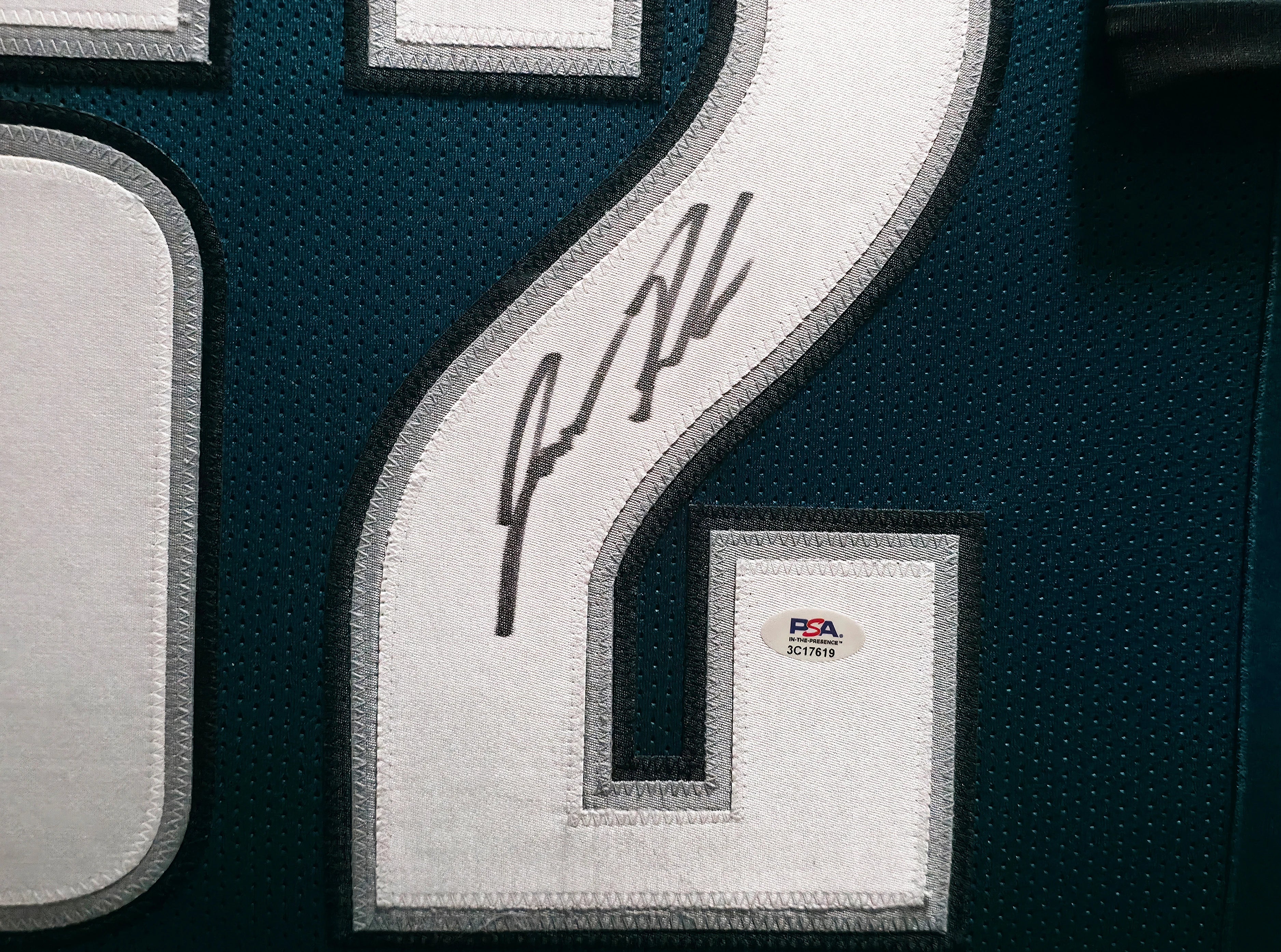 Jason Kelce Autographed Philadelphia Eagles Framed Green Jersey XL | PSA/DNA ITP