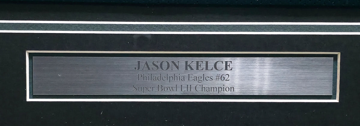 Jason Kelce Autographed Philadelphia Eagles Framed Green Jersey XL | PSA/DNA ITP