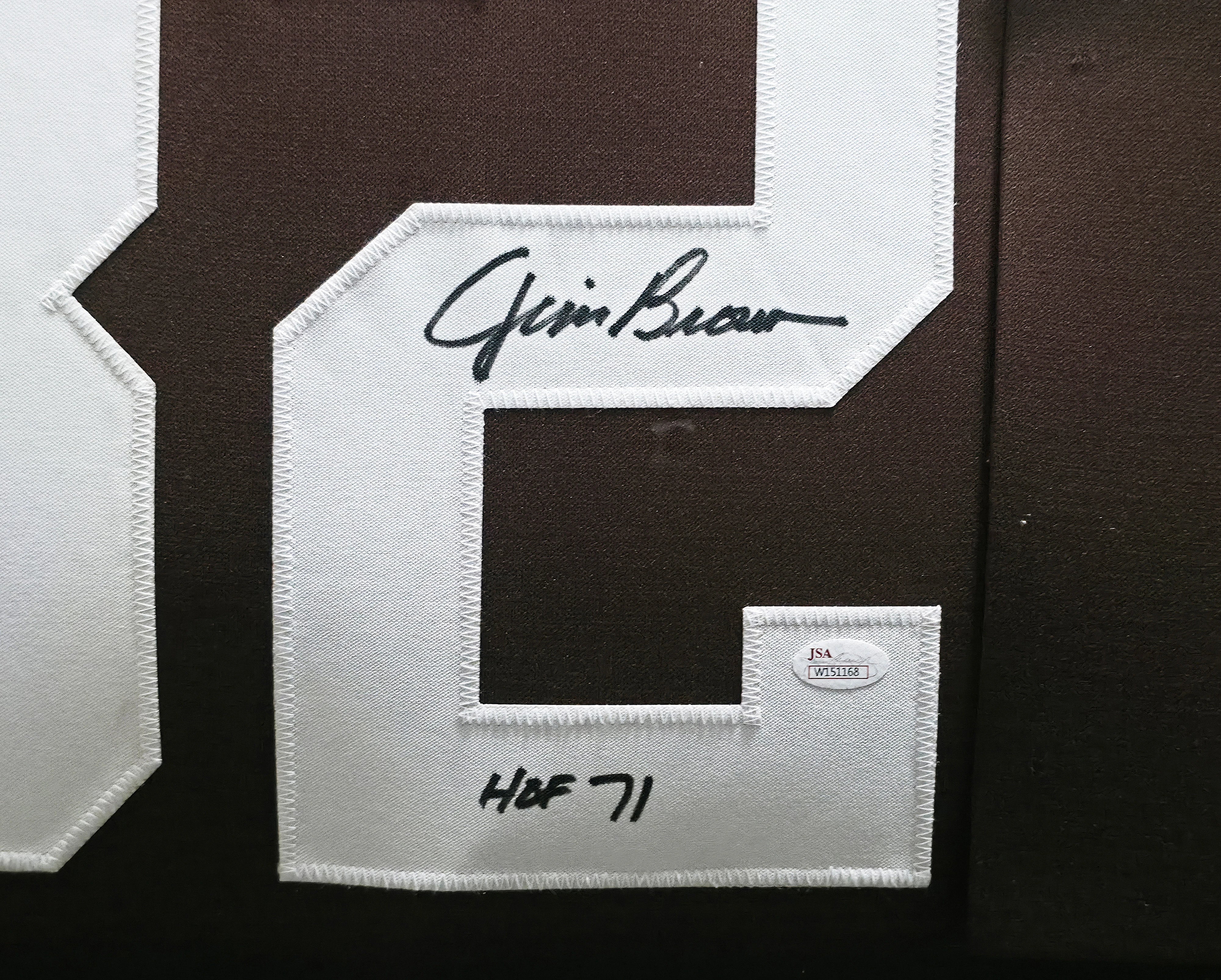 Jim Brown Autographed Framed Cleveland Browns Jersey (HOF 71) | JSA #W151168