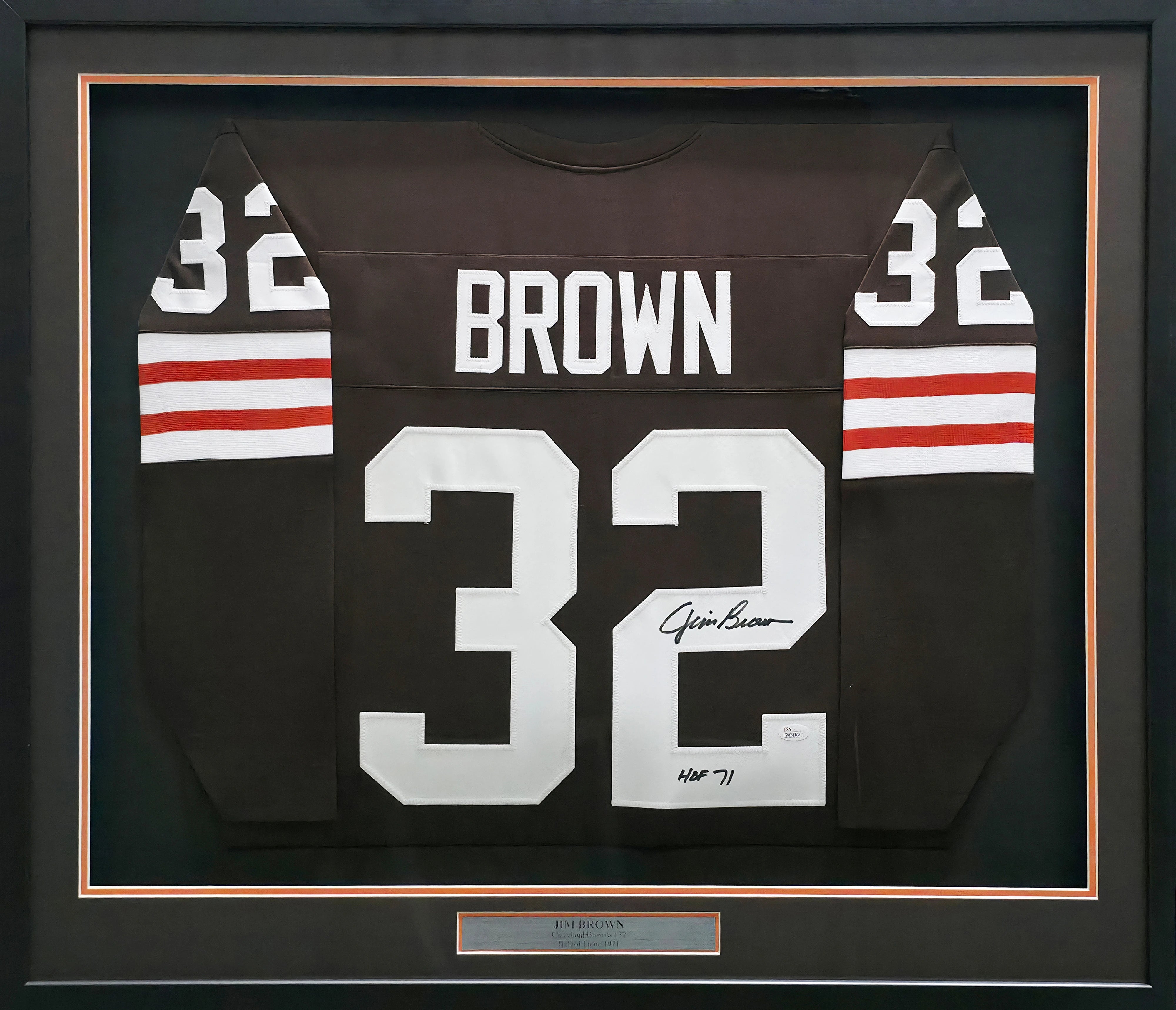 Jim Brown Autographed Framed Cleveland Browns Jersey (HOF 71) | JSA #W151168