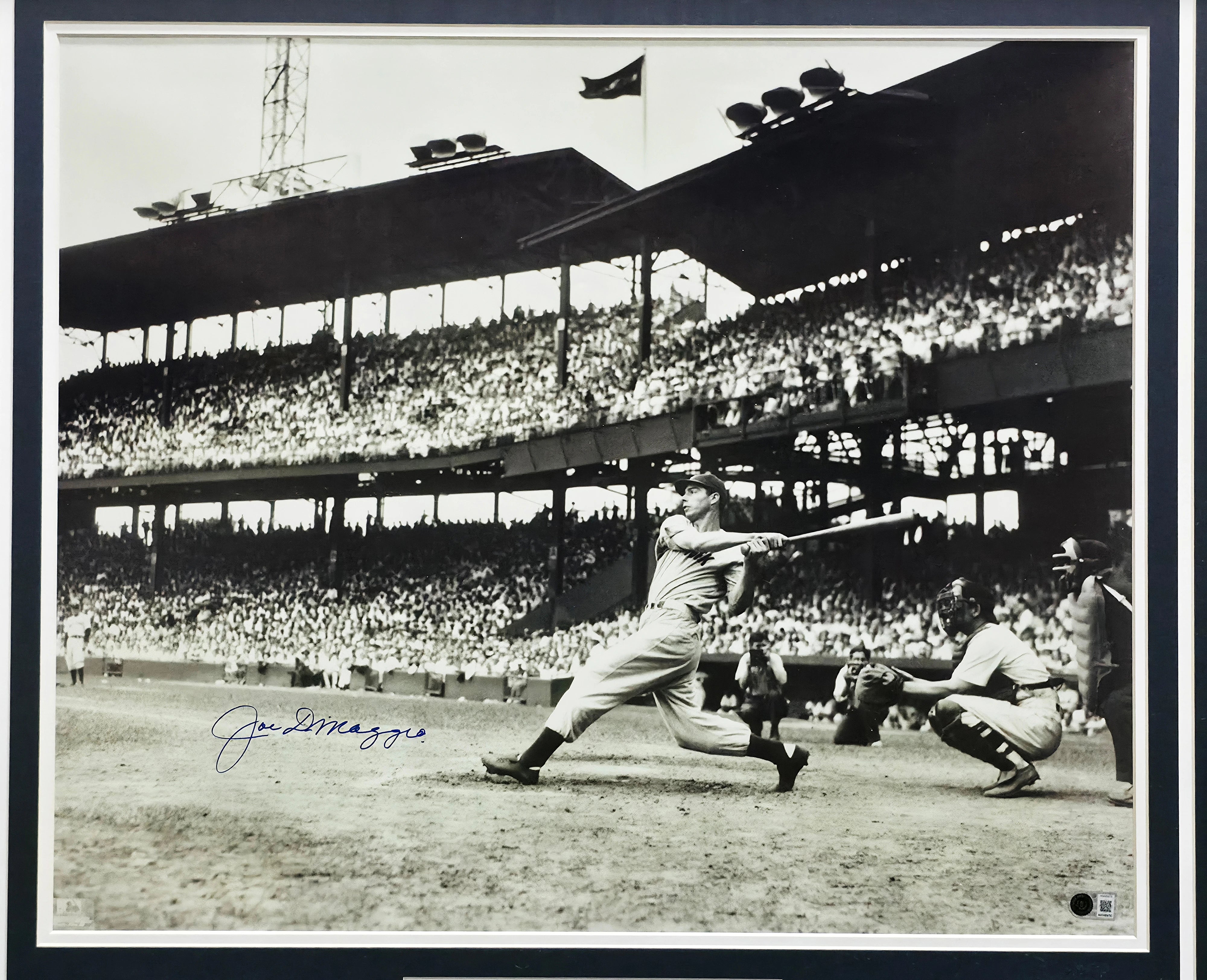 Joe DiMaggio Autographed New York Yankees Framed 20x24 Photo | Beckett BAS